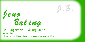 jeno baling business card