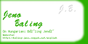 jeno baling business card